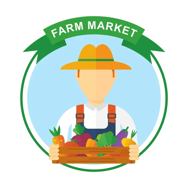 Farm marknaden färg logotyp — Stock vektor