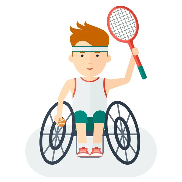 Atleta deficiente jogador de tênis — Vetor de Stock