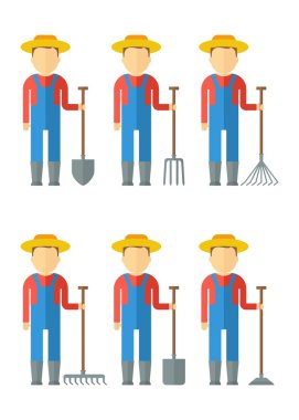 ekipman ile çiftçilerin seti