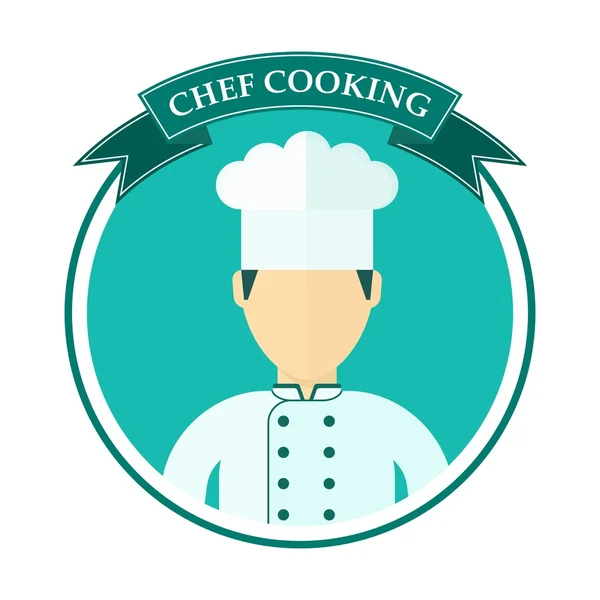 Chef cocina logo azul — Vector de stock