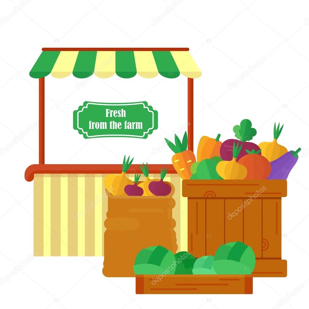 Farm market with produce Stock Vector Image by ©quarta #116035626
