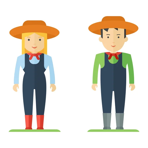 Profession agriculteur homme et femme — Image vectorielle