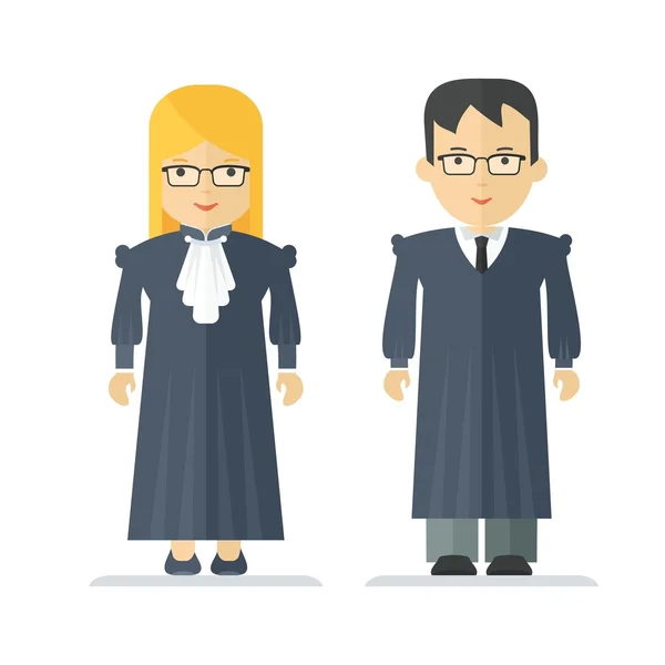 Profession juge homme et femme — Image vectorielle