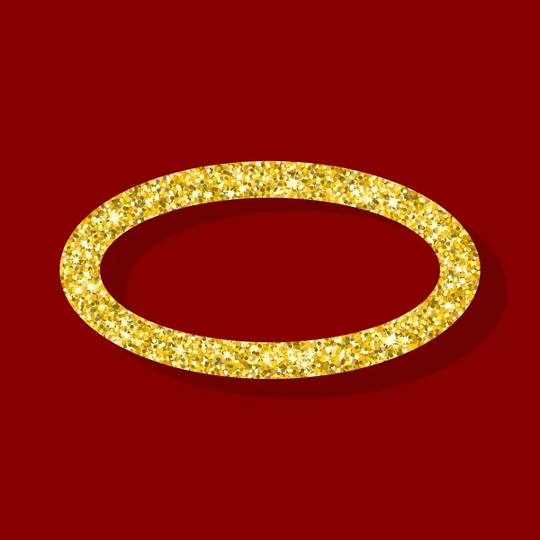 Golden figure elliptical ring — Stock Vector