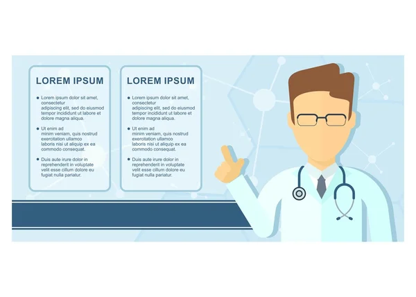 Medinfographics med läkare man — Stock vektor