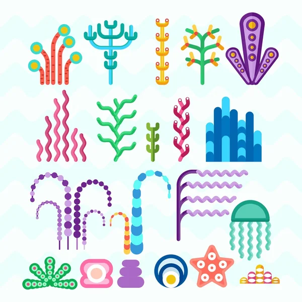 Plantas submarinas de coral — Vector de stock