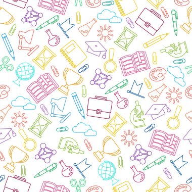 Dikişsiz desen renk okul malzemeleri