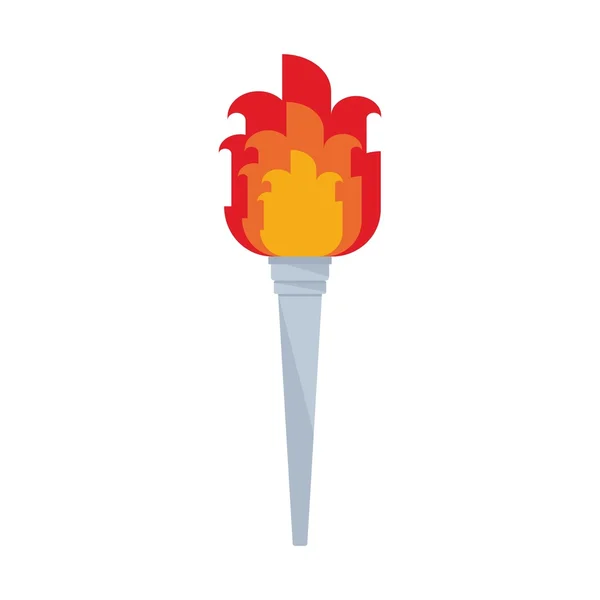 Zaklamp met brandende vlam — Stockvector
