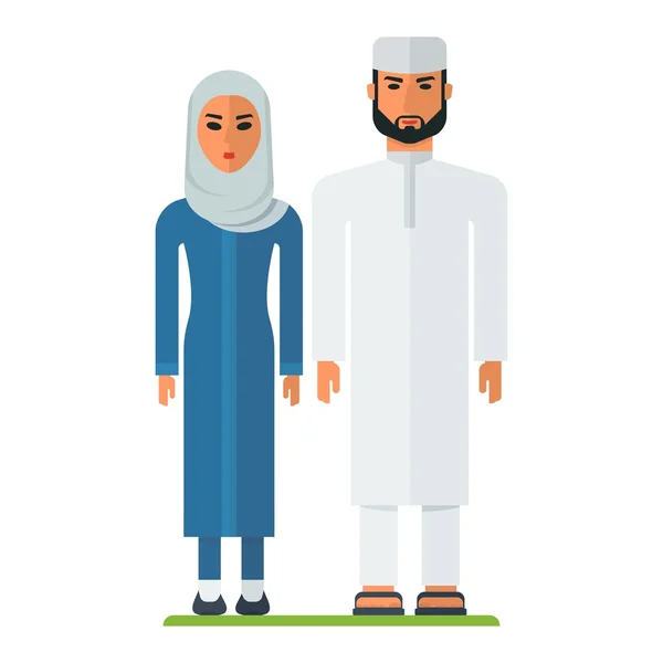 Arabian yang couple — Stock Vector