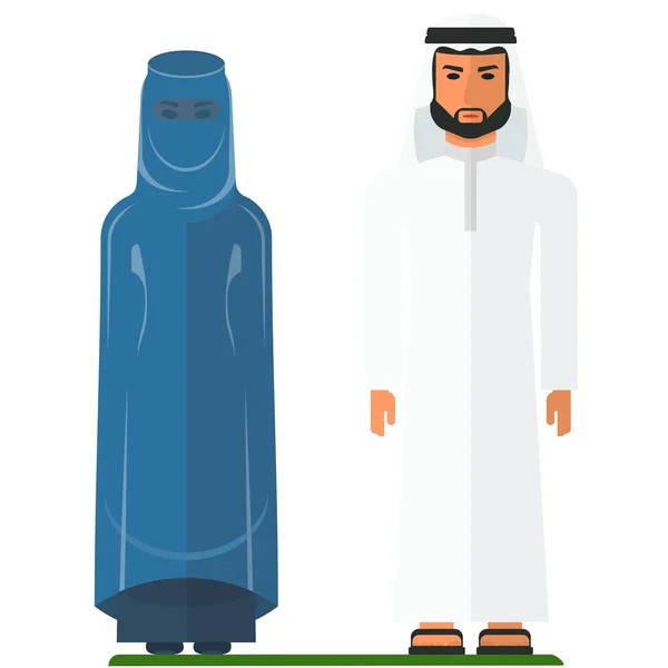 Arabian people in traditional clothes — Stock Vector