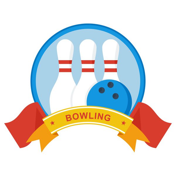 bowling logo on blue