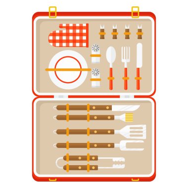 barbekü araçları ile barbekü bavul