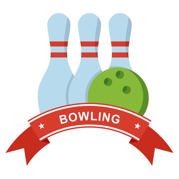 bowling logo on blue
