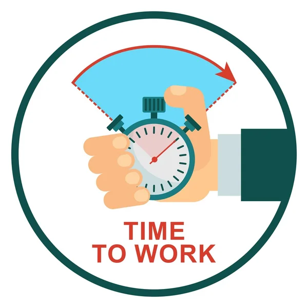 Tempo di cronometro per lavorare — Vettoriale Stock