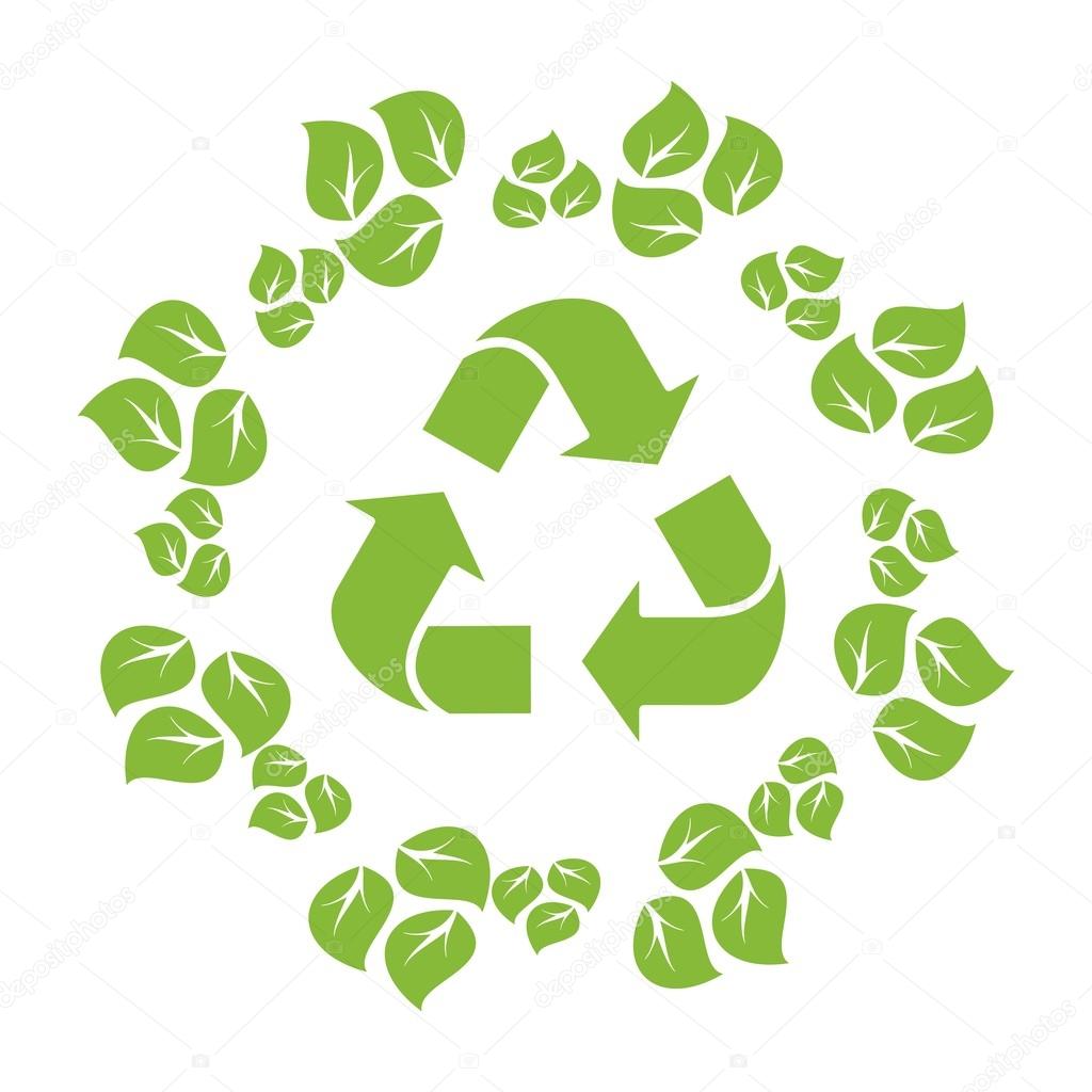 Vector recycle logo. Elements for sites, advertising brochures, flayers, posters and info graphics. Flat cartoon vector illustration. Objects isolated on a white background.