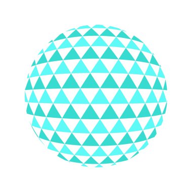 düşük poli üçgen küre mavi