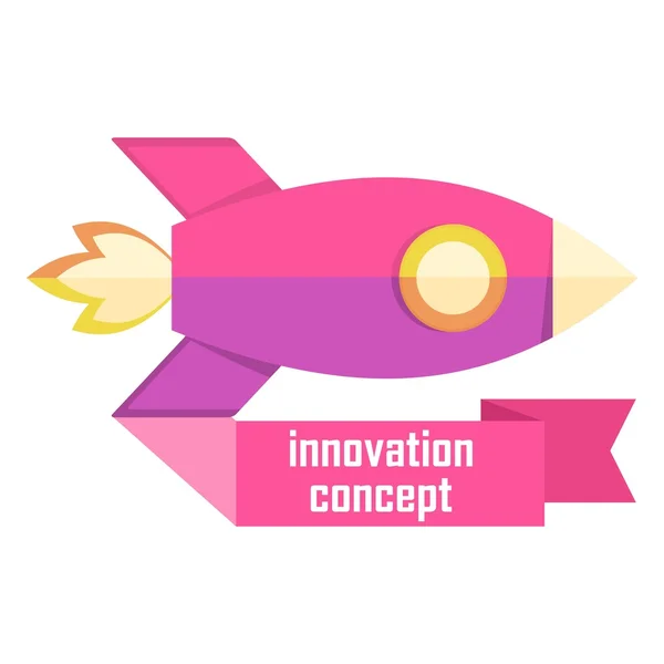 Innovatie concept logo met raket — Stockvector