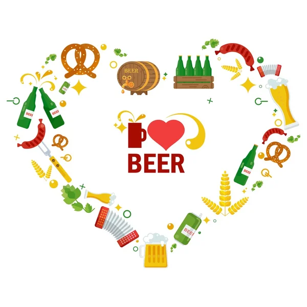 Love beer poster — Stock Illustration Love beer poster Vector Graphics