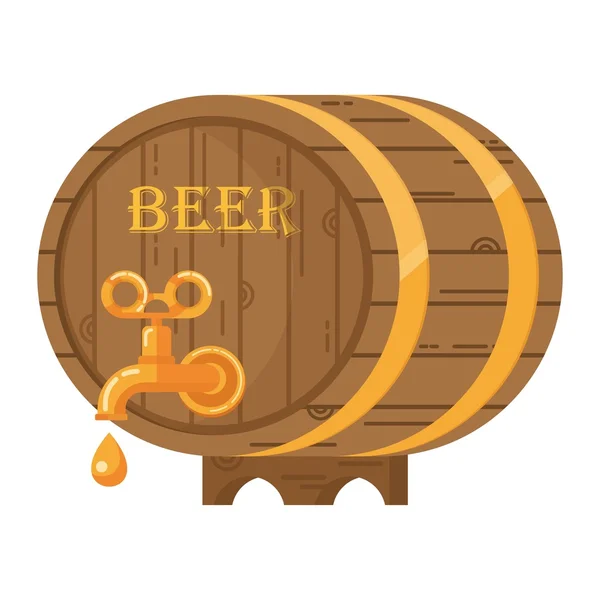 Barril de cerveza vector — Vector de stock