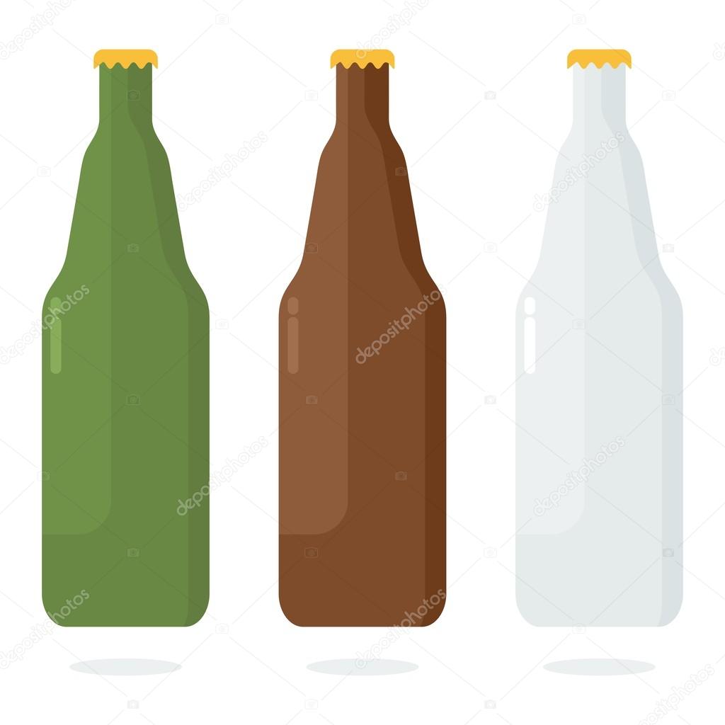 set of color beer bottle