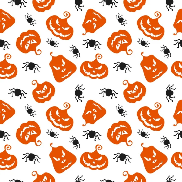 Pumpkin spiders black orange — стоковый вектор