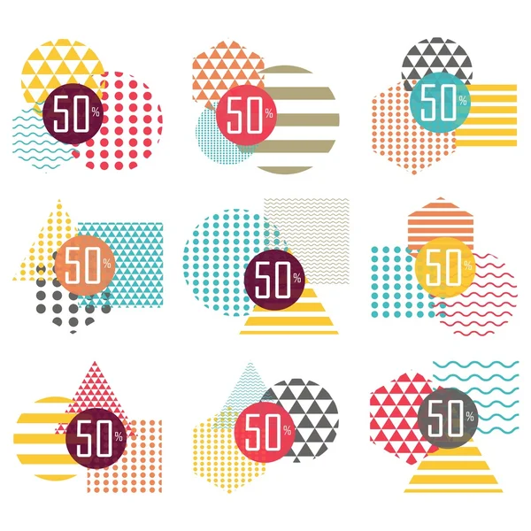 Minimalistic design sale stickers — Stock Vector