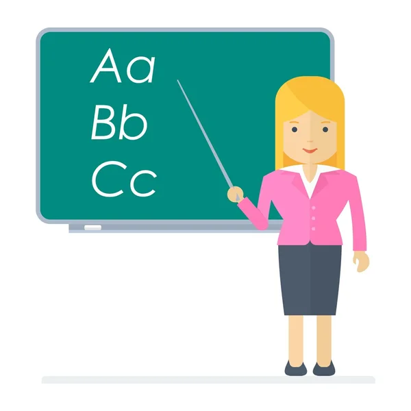 Vector school teacher woman — Stock Vector