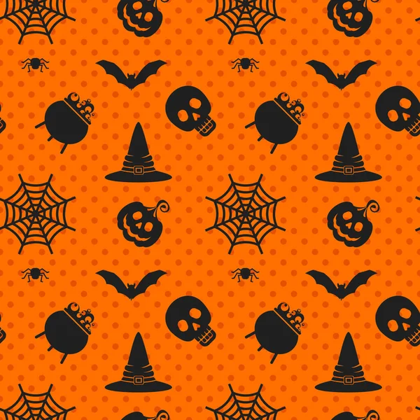 Vektor Halloween zökkenőmentes minta. Lapos rajzfilm illusztráció. — Stock Vector