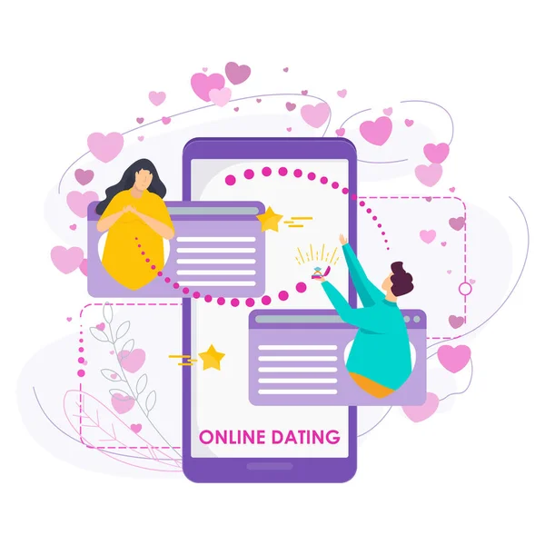 Sito web dell'incontro. Proposta di matrimonio. Incontri sito. Chat d'amore. — Vettoriale Stock