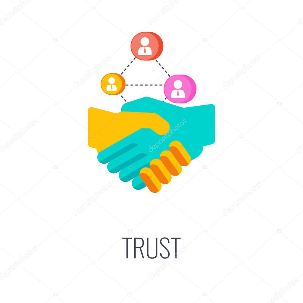 Trust icon. Loyalty to the brand, company and product.