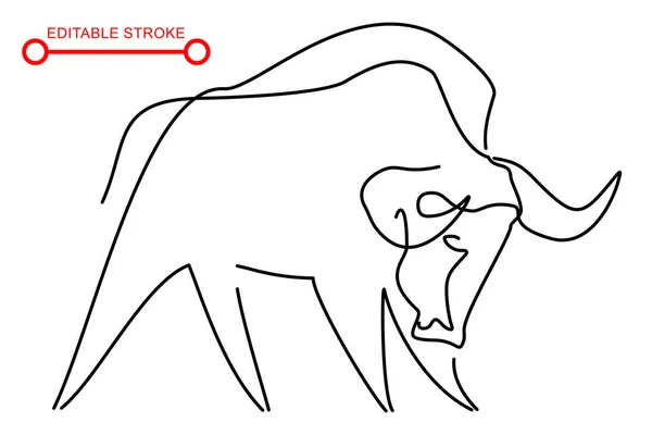 Chinesisches Neujahrszeichen. Abstrakter Ochse, Stier, Kuh. Mondhoroskopzeichen — Stockvektor