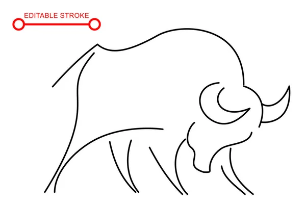 Signe chinois du nouvel an. Bœuf abstrait, taureau, vache. Horoscope lunaire signe — Image vectorielle