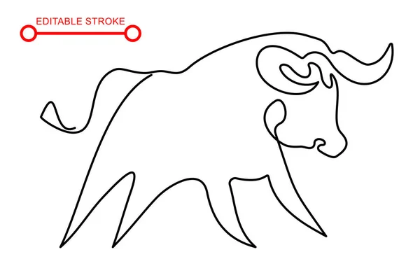 Signe chinois du nouvel an. Bœuf abstrait, taureau, vache. Horoscope lunaire signe — Image vectorielle