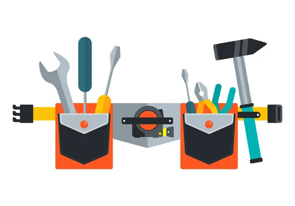 Cinto com ferramentas. Imagem conceitual de ferramentas para reparo. —  Vetores de Stock