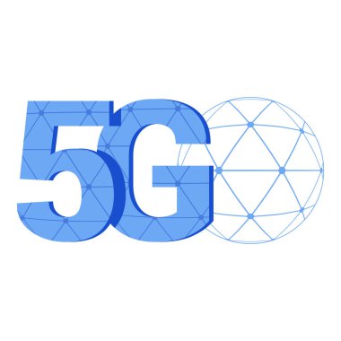 5G teknolojisi modern üçgen logo.