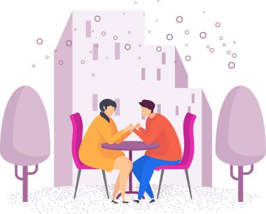 Birbirine aşık çiftler. Sokakta romantik bir buluşma..