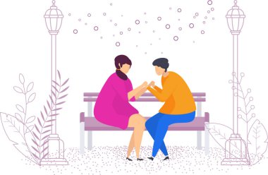 Birbirine aşık çiftler. Sokakta romantik bir buluşma..