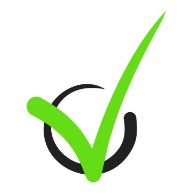 Check mark stickers. Vector. Sign to indicate consent or inclusion