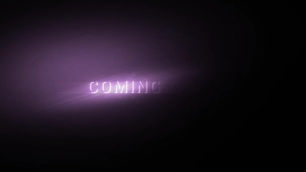 Cinematic intro of the coming soon lettering from the dark — Stock Video