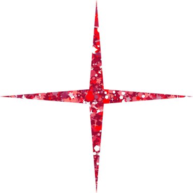 Vektör lüks kırmızı yıldız. Beğeni, ödül ve rütbe.