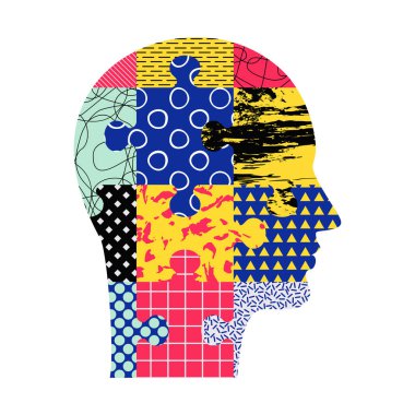 İnsan kafası yapboz parçalarından oluşur..