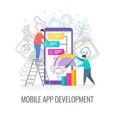 Genç küçük adamlar yapboz gibi dokunmatik ekranlı telefon topluyor..