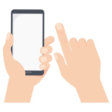 El mobil aygıtın ekranına dokunur