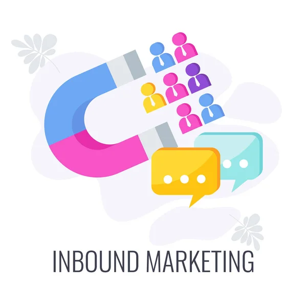 Icono de Inbound Marketing. Marketing digital. Contenido de Internet — Vector de stock