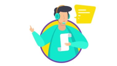 Müşteri hizmetleri operatörü konsepti. Çevrimiçi ve çevrimdışı müşteri yardımı.