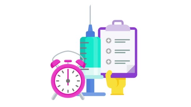 Time to get vaccinated. Vaccination plan animation. — Vídeos de Stock