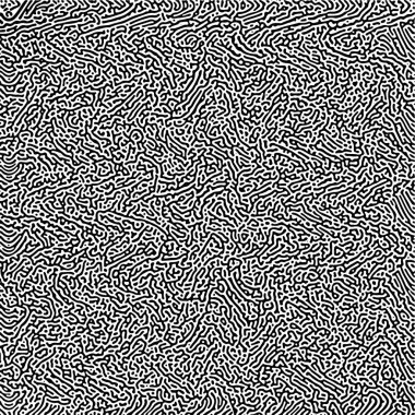 Döngüsel Simetrik Çok Ölçekli Turing Deseni. Monokrom dokusu