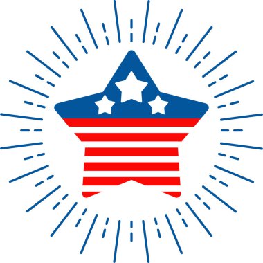 Yıldız şekli rozeti, logo ya da ödül ikonu. ABD 'nin Bağımsızlık Günü