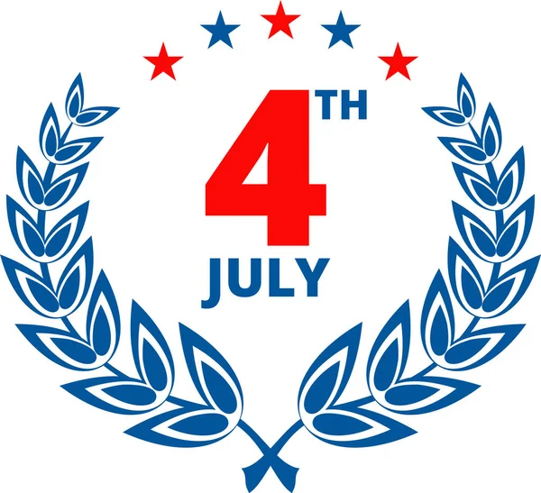 Día de la independencia de EE.UU. icono de vector plano. Fiesta de celebración del 4 de julio. — Vector de stock