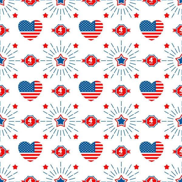 День незалежності США Плоский векторний візерунок. — стоковий вектор